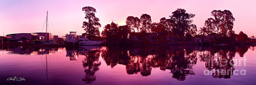 Colorful Sunrise Reflections Art  photo download and wallpaper screensaver. Photograph by Geoff Childs