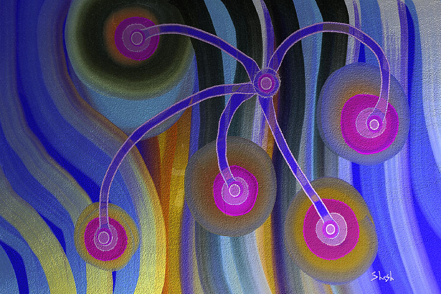 Abstract Digital Art - Colorful Symbiosis by Shesh Tantry