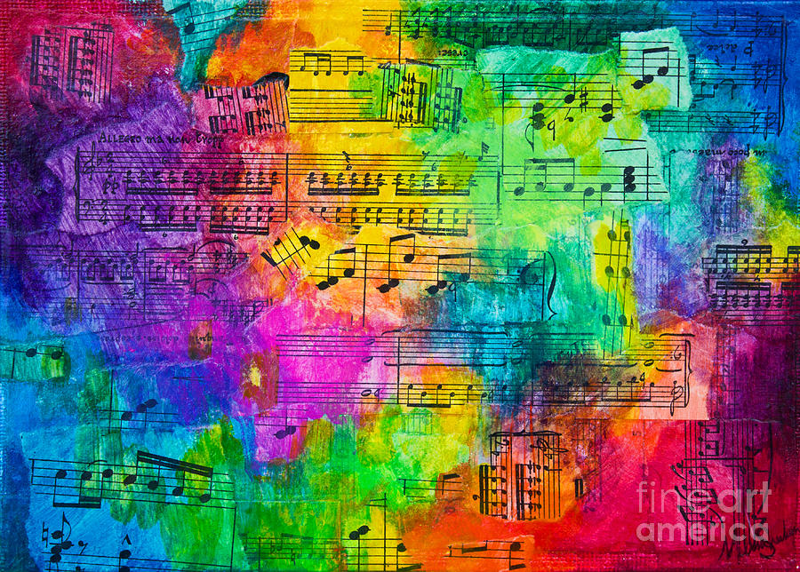 Music Mixed Media - Colorful Symphony by Melissa Fae Sherbon