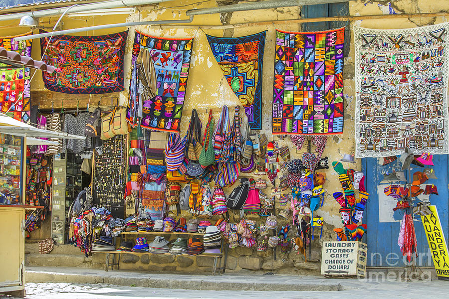 Colorful textile for sale in Peru Photograph by Patricia Hofmeester