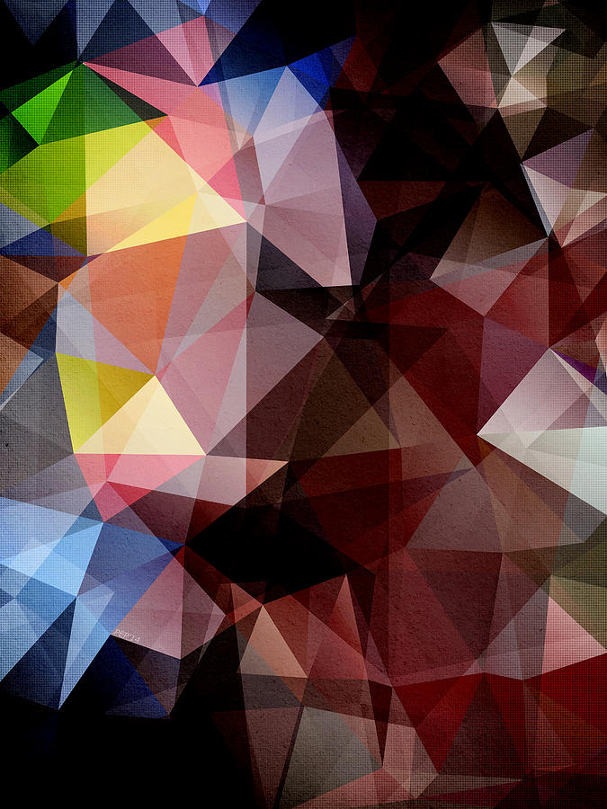 Colorful Textured Triangles Digital Art by Phil Perkins