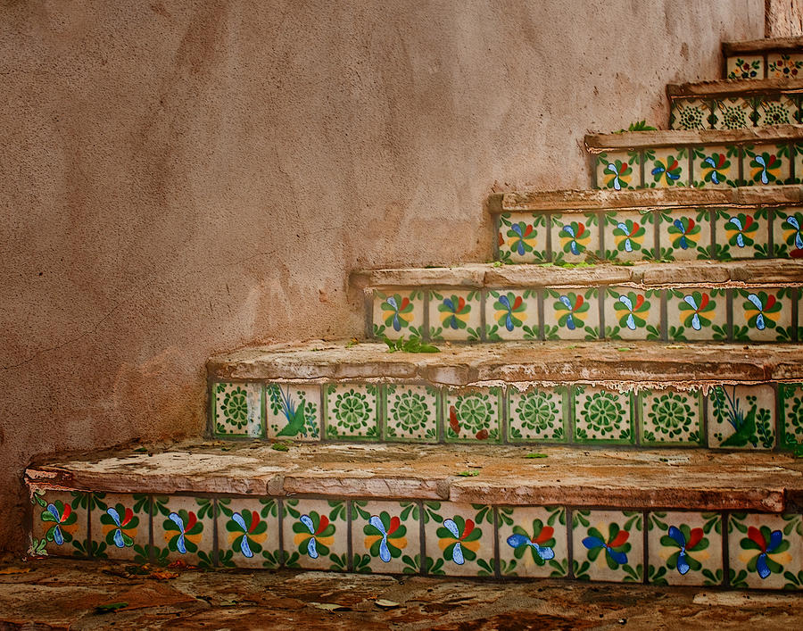 Colorful Tile Steps in San Antonio Photograph by David and Carol Kelly