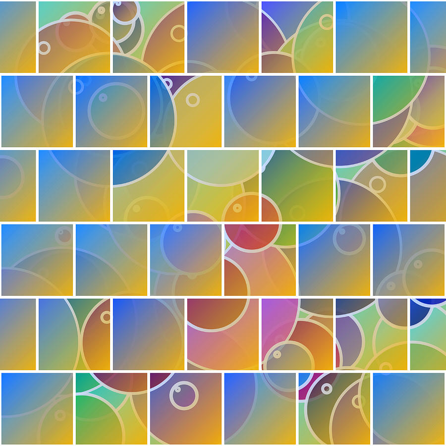 Checkers Digital Art - Colorful tiled puzzle by Gaspar Avila