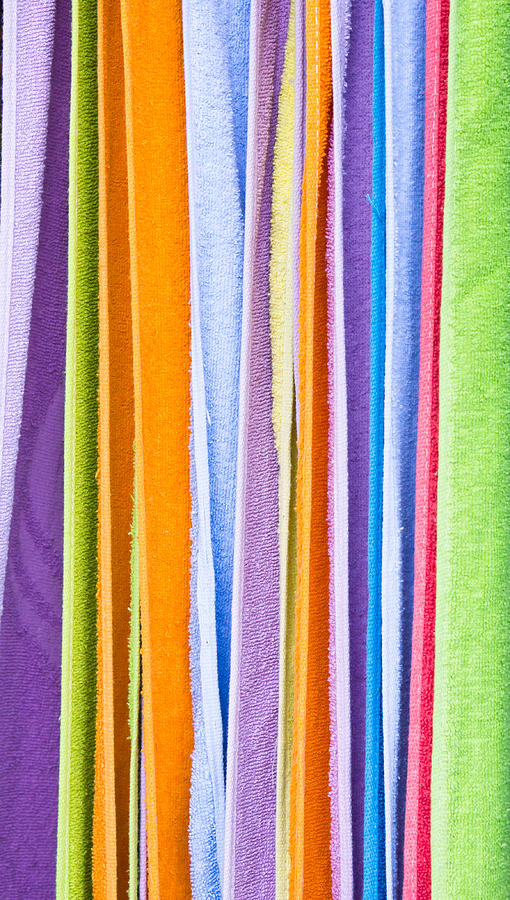 Fabric Photograph - Colorful towels by Tom Gowanlock