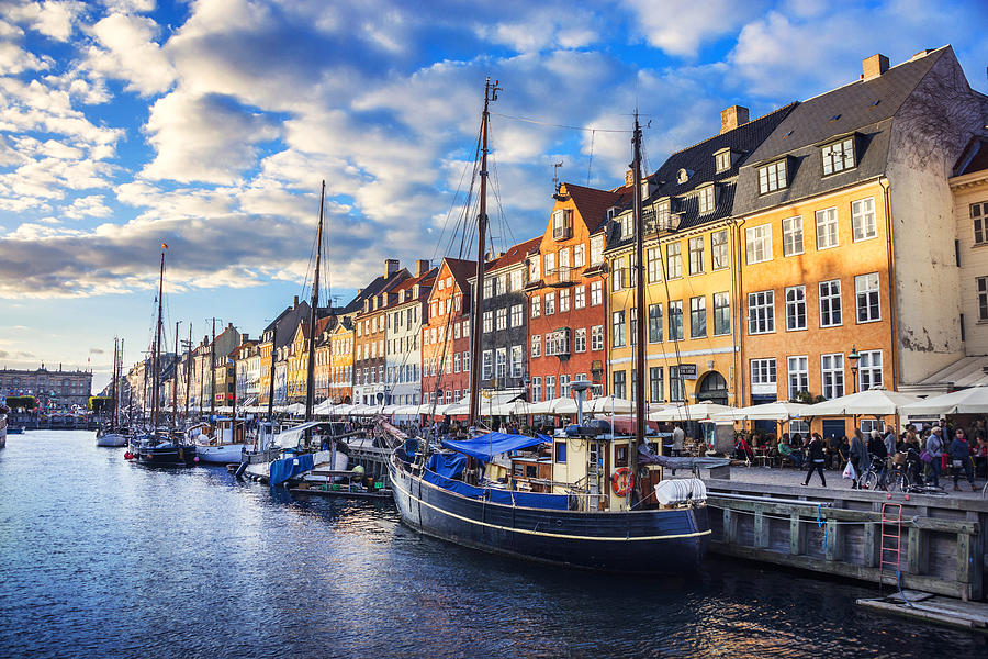 Colorful Traditional Houses in Copenhagen old Town Nyhavn at Sunset Photograph by AleksandarGeorgiev