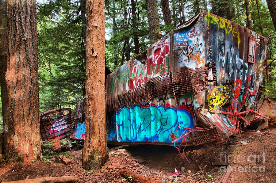 Colorful Train Wreck In British Columbia Photograph by Adam Jewell