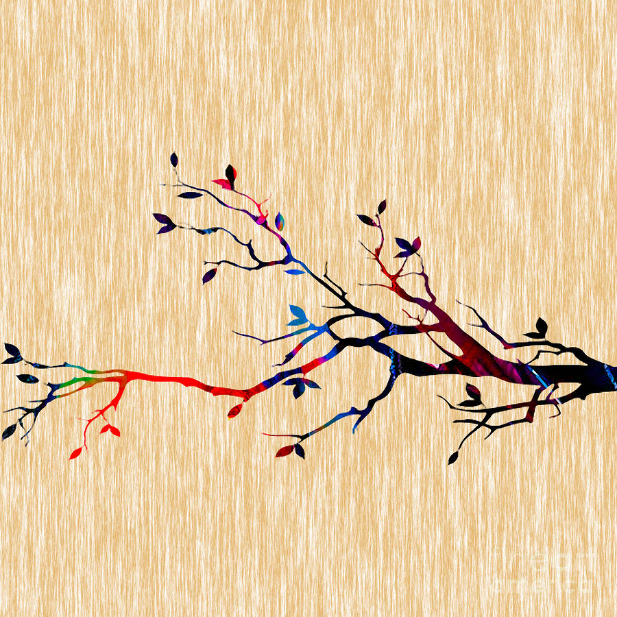 Tree Mixed Media - Colorful Tree Branch by Marvin Blaine