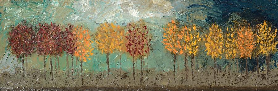 Colorful Trees Painting by Linda Bailey