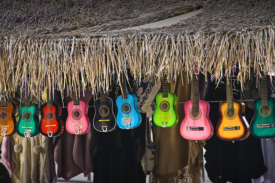 Colorful Ukulele Guitars for sale in San Diego Photograph by Randall Nyhof