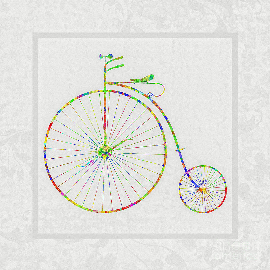 Colorful Vintage Bicycle Mixed Media by Olga Hamilton