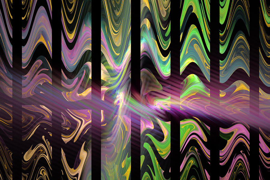 Abstract Photograph - Colorful Waves And Stripes Fractal Art by Keith Webber Jr