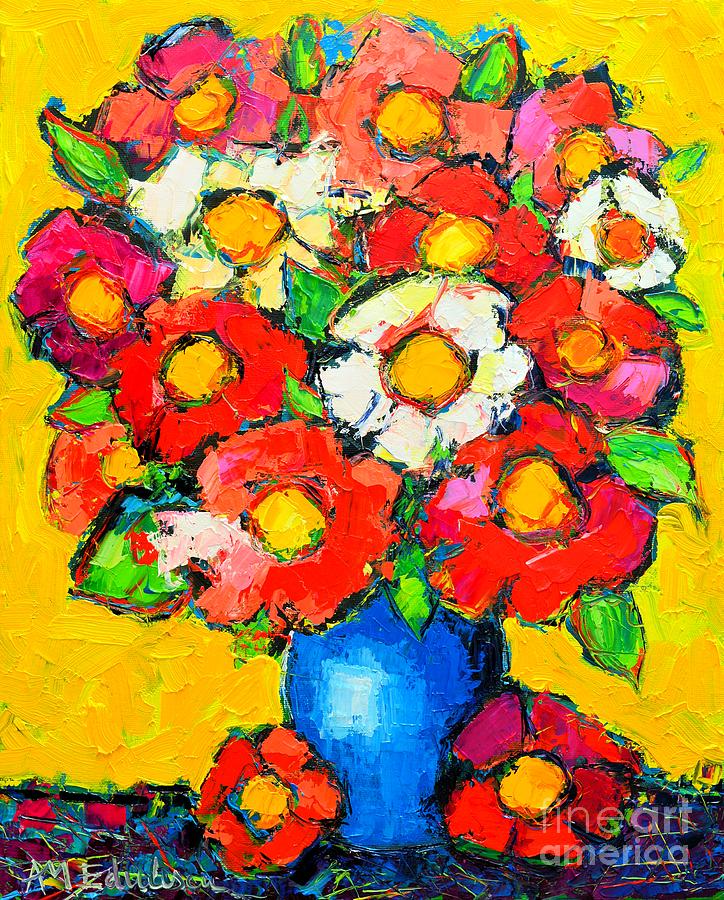 Colorful Wildflowers Painting by Ana Maria Edulescu