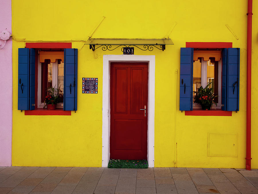Colorful Windows And Door On Yellow Photograph by Dennis Walton Colorful Windows And Door On Yellow Photograph by Dennis Walton