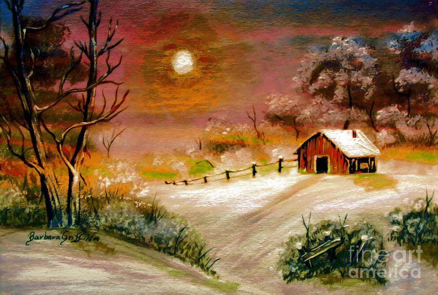 Colorful Winter Painting by Barbara A Griffin