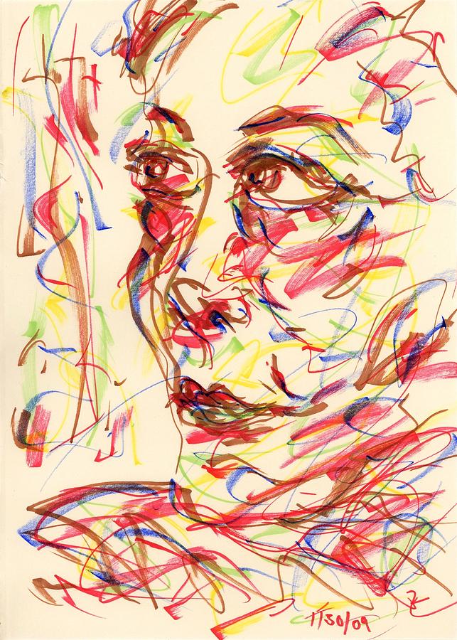 Abstract Drawing - Colorful Woman by Rachel Scott