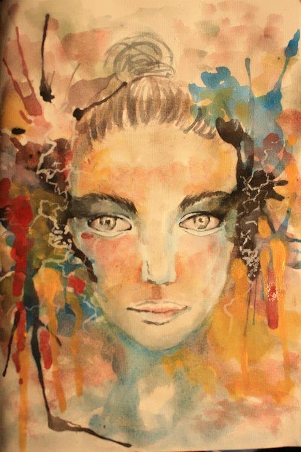 Colorful Woman Painting by Thien Trang Hoang