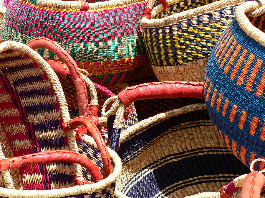 Colorful Woven Baskets Photograph by Jeff Lowe