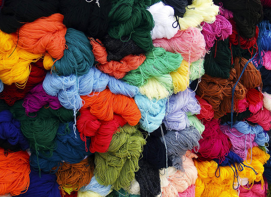 Colorful yarn Otavalo Market Ecuador Photograph by Kurt Van Wagner