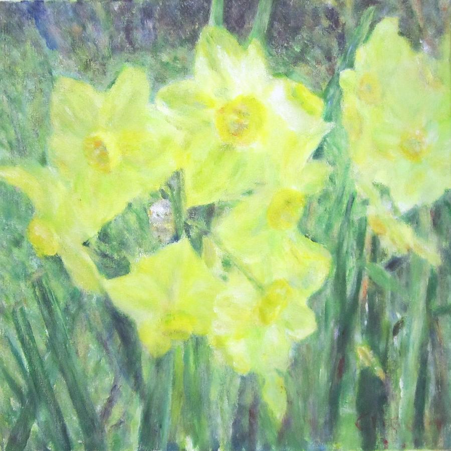 Colorful  Yellow Flowers Painting by Glenda Crigger