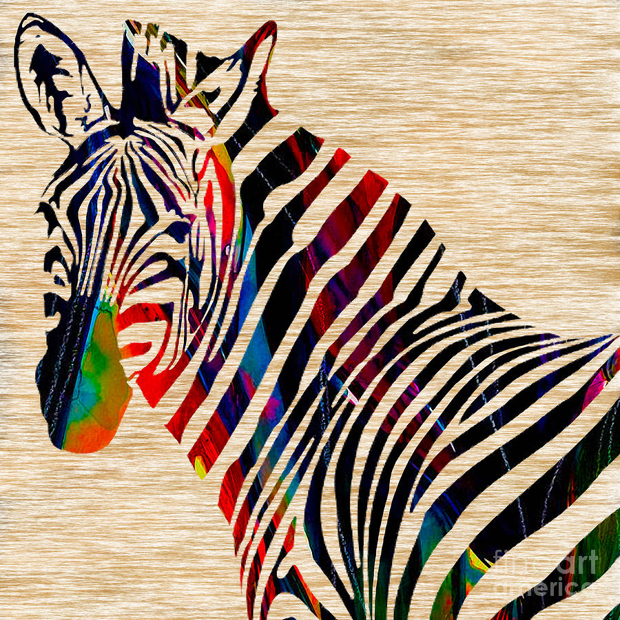 Colorful Zebra Mixed Media by Marvin Blaine