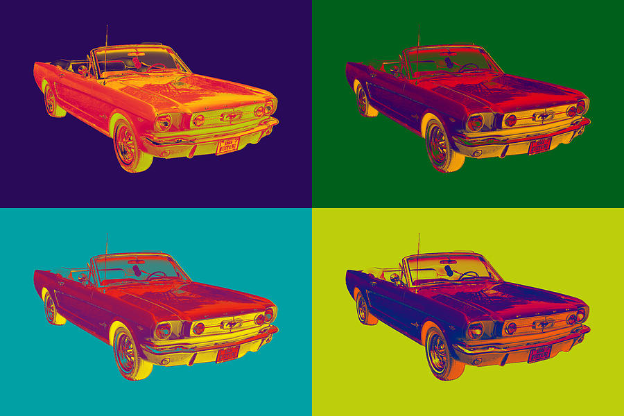 Colorful1965 Ford Mustang Convertible Pop Art Photograph by Keith Webber Jr