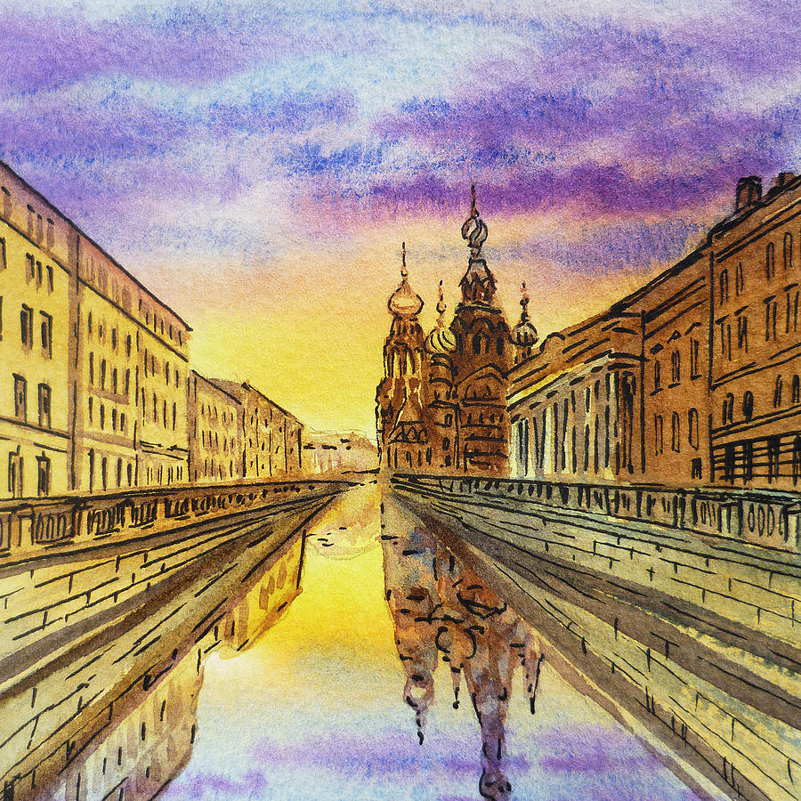 Colors Of Russia St Petersburg Cathedral I Painting by Irina Sztukowski