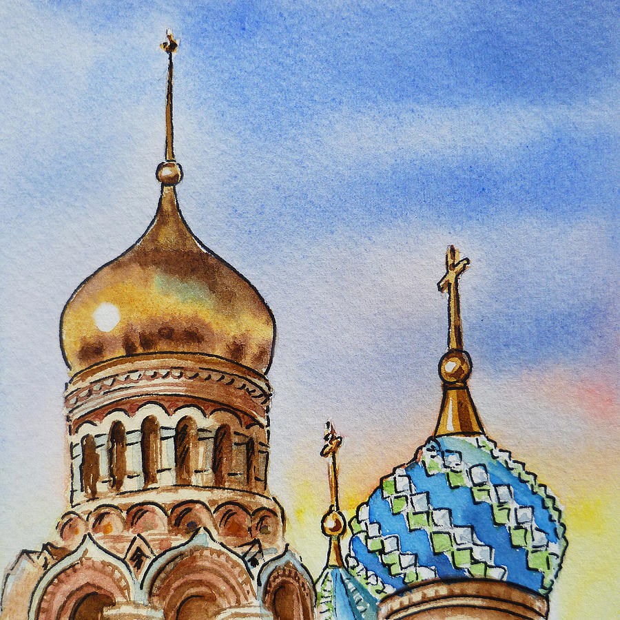 Colors Of Russia St Petersburg Cathedral IV Painting by Irina Sztukowski