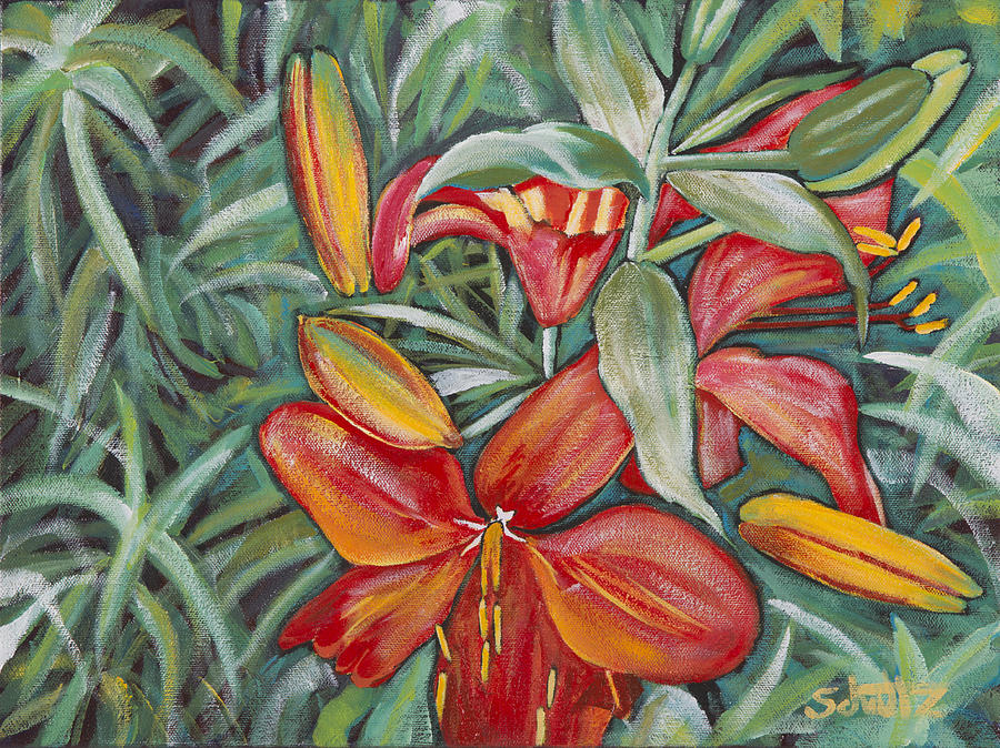 Lily Painting - Colors of Summer by John Schultz