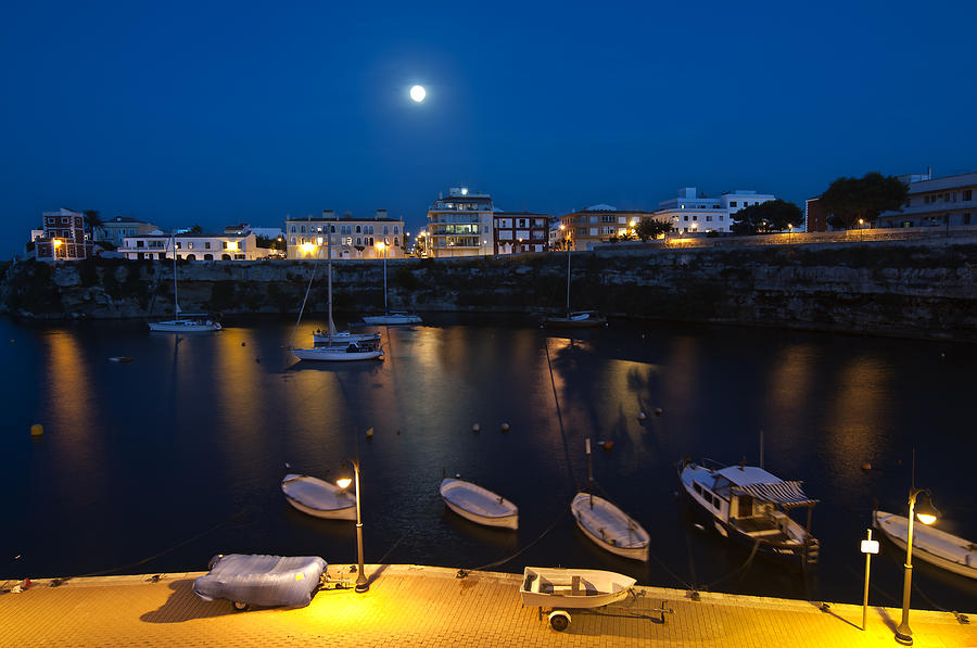 Cala Corb in Es Castell - Minorca - Colors of the moonlight   Photograph by Pedro Cardona Llambias