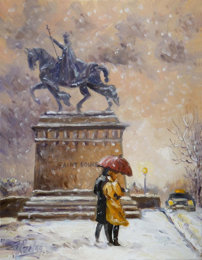 Colors of winter - Saint Louis Painting by Irek Szelag