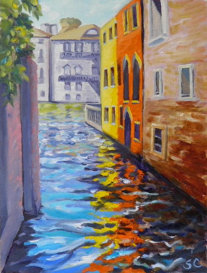 Colors on the Canal Painting by Sharon Casavant