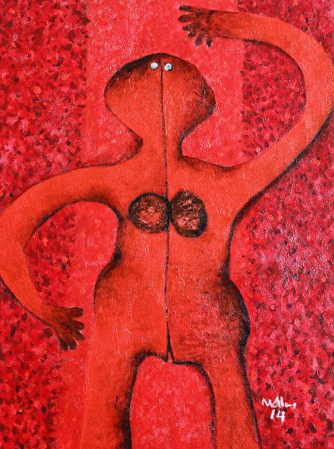 COLOS Woman Red Painting by Mark M  Mellon