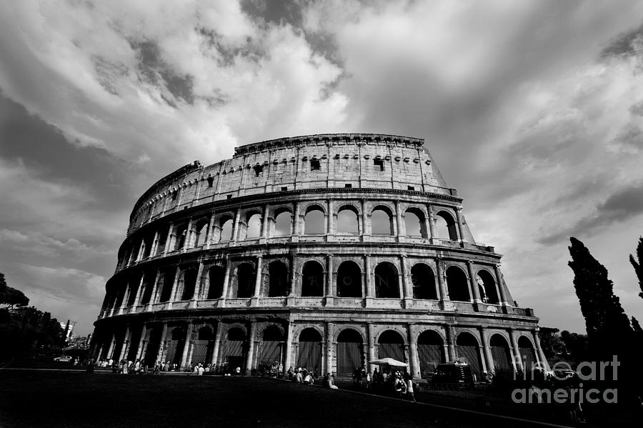 Black And White Photograph - Colosseum in Black and White by Samantha Higgs