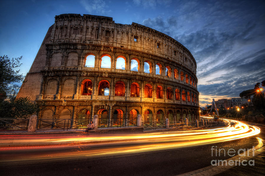Colosseum Lite Trails Photograph by Yhun Suarez