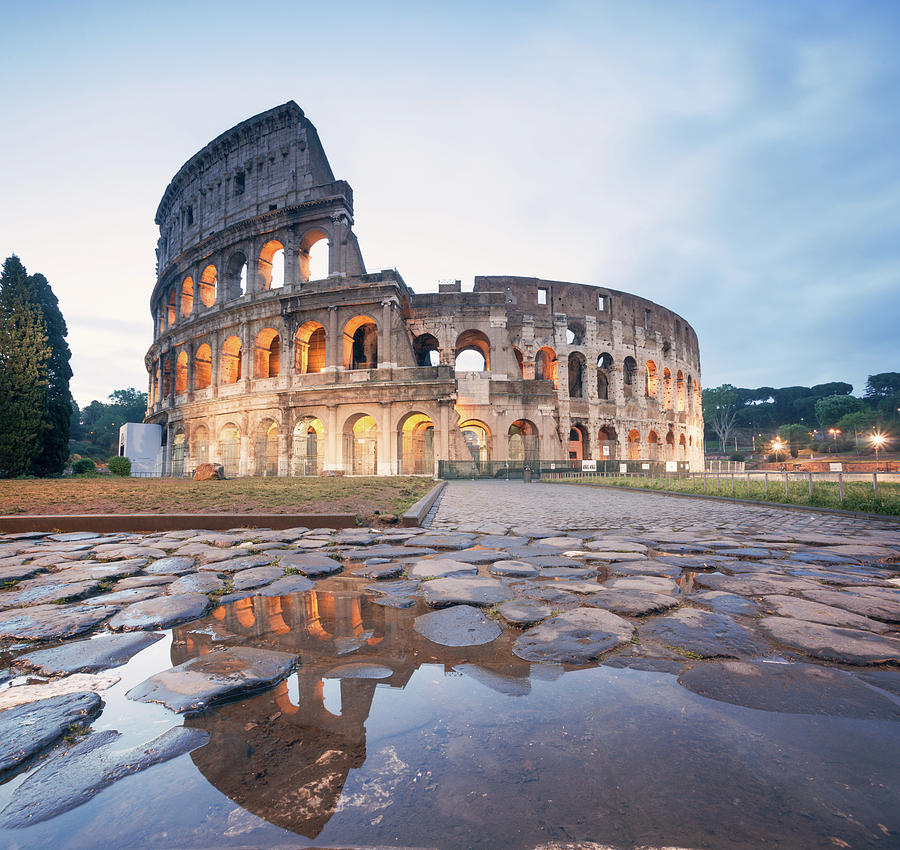 Colosseum Reflected At Sunrise, Rome Photograph by Matteo Colombo