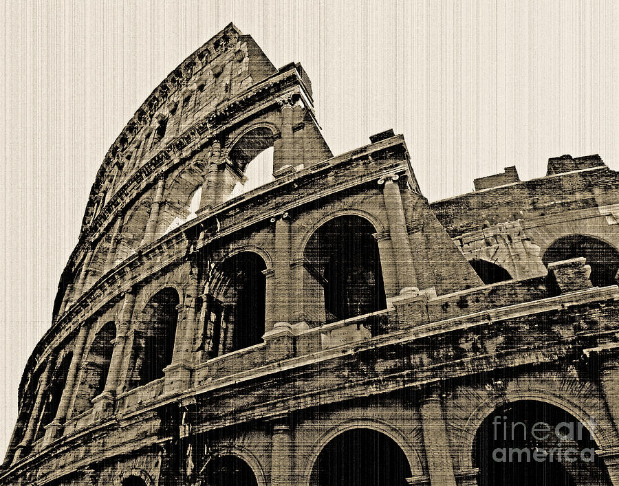 Colosseum Rome - old photo effect Photograph by Cheryl Del Toro