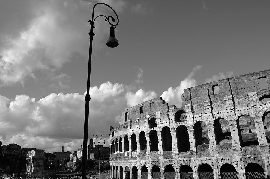 Colosseum With Street Light Photograph by Robert Klemm