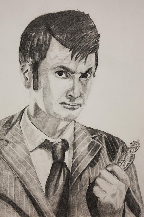 David Tennant Drawing - Colossus of Gallifrey  by Nick Vogt