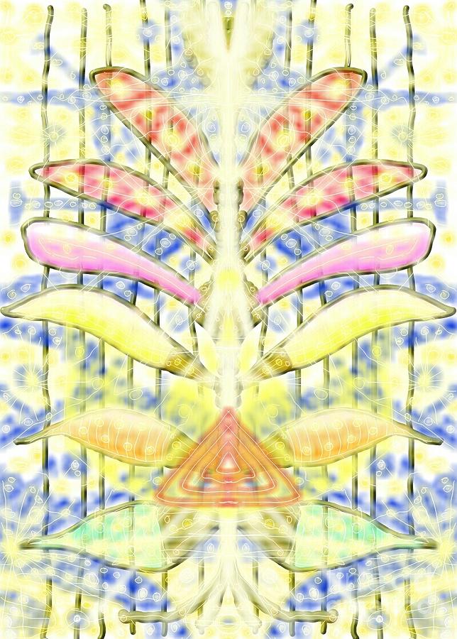 Abstract Digital Art - Soft Colour Tree by Michael African Visions
