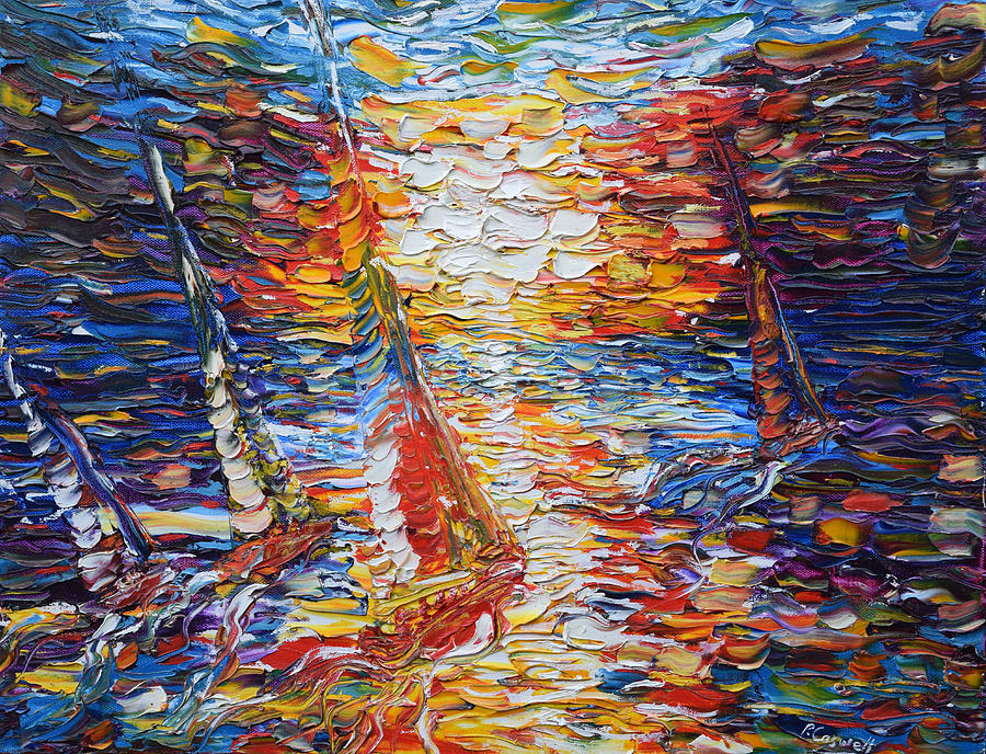 Coloured Sails Painting by Pete Caswell