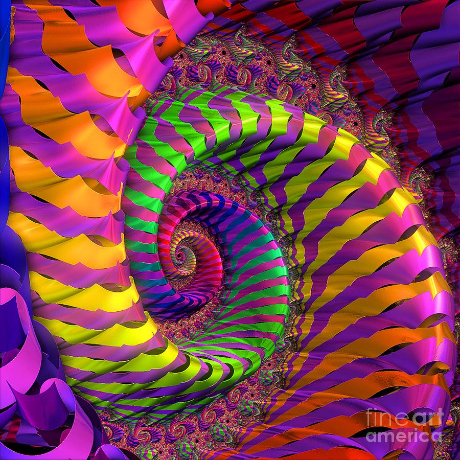 Coloured Spiral Wheel Digital Art