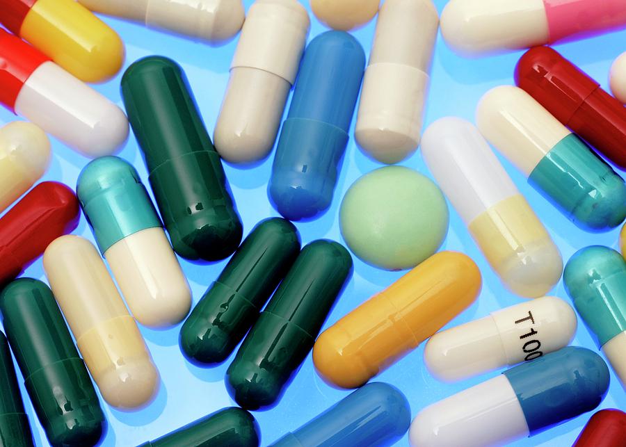 Still Life Photograph - Colourful Assortment Of Pills by Aj Photo/science Photo Library