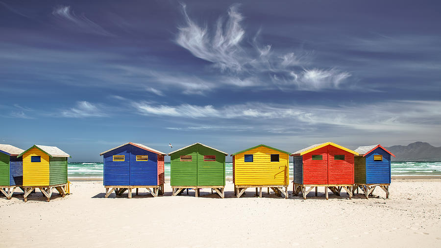 Colourful Beach Houses, Muizenberg, South Africa Photograph by Achim Thomae