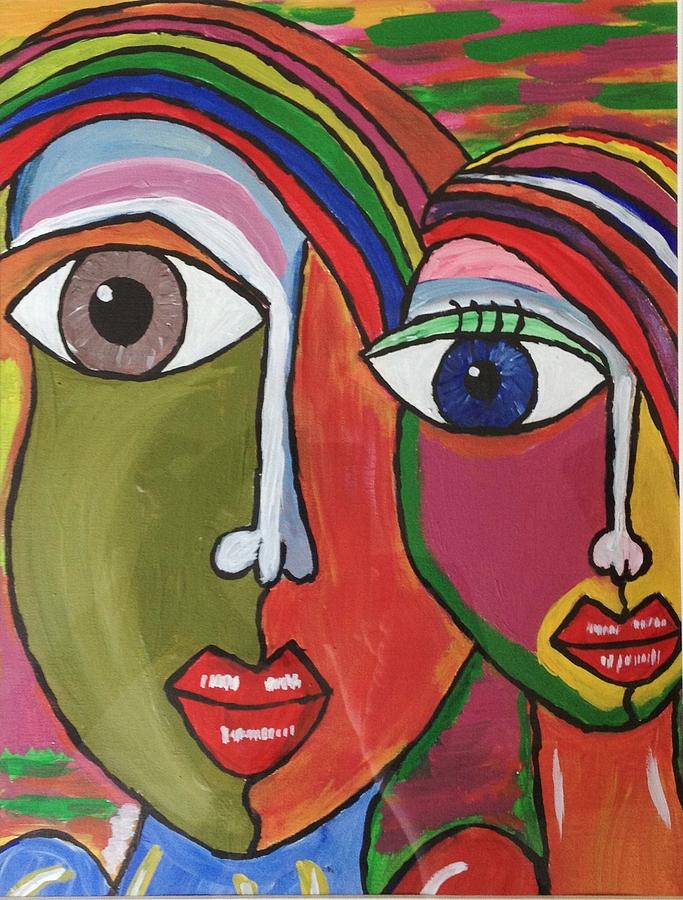Colourful Boy And Girl Painting by Neha Shah | Fine Art America