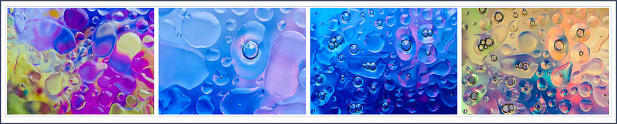 Colourful Bubble Abstract Quadriptych Photograph by Peter V Quenter