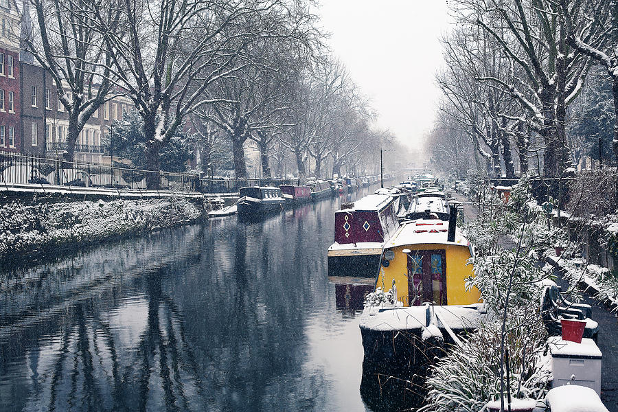 Colourful Canal Narrowboats, London Photograph by Nick Kee Son