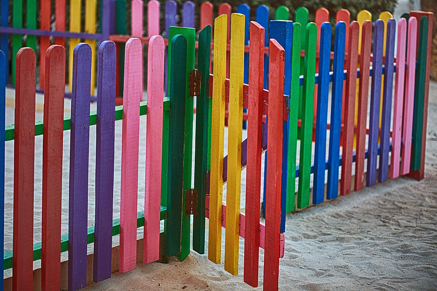 Architecture Photograph - Colourful Caribbean fence by Eti Reid