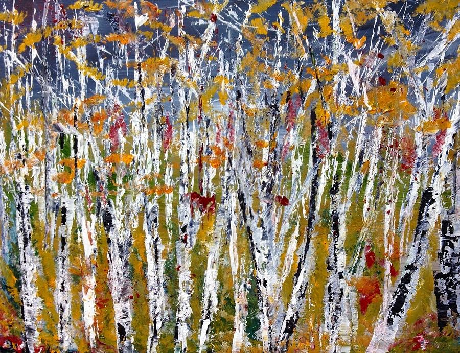 Colourful Cluster of Aspens No. 2 Painting by Desmond Raymond