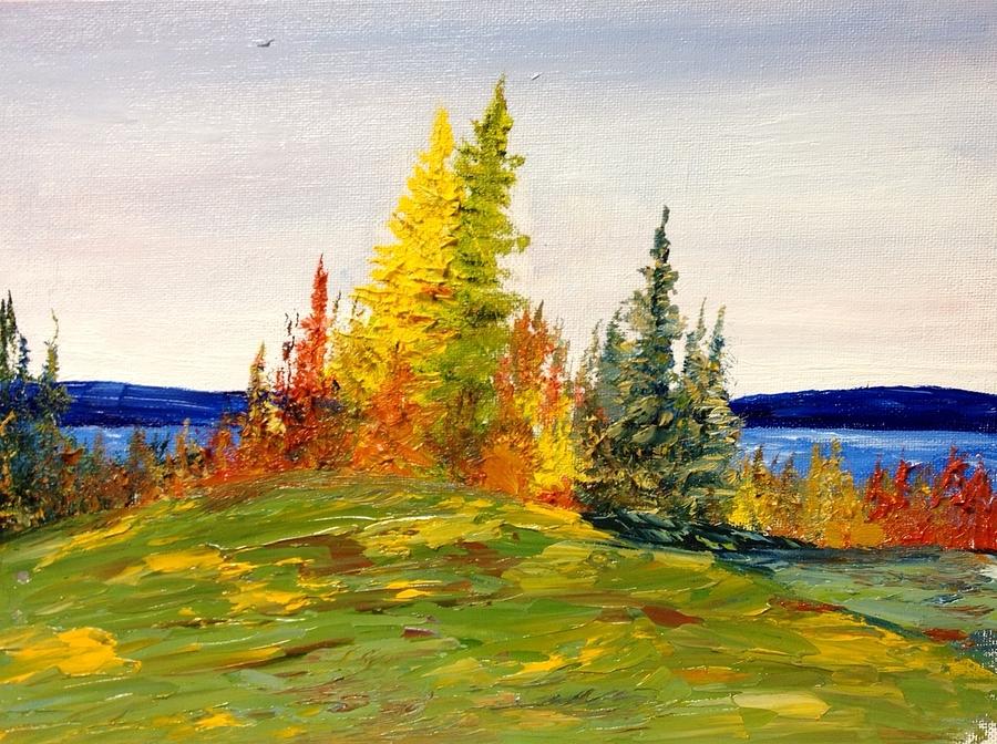 Colourful Fall Tree Line No. 2 Painting by Desmond Raymond
