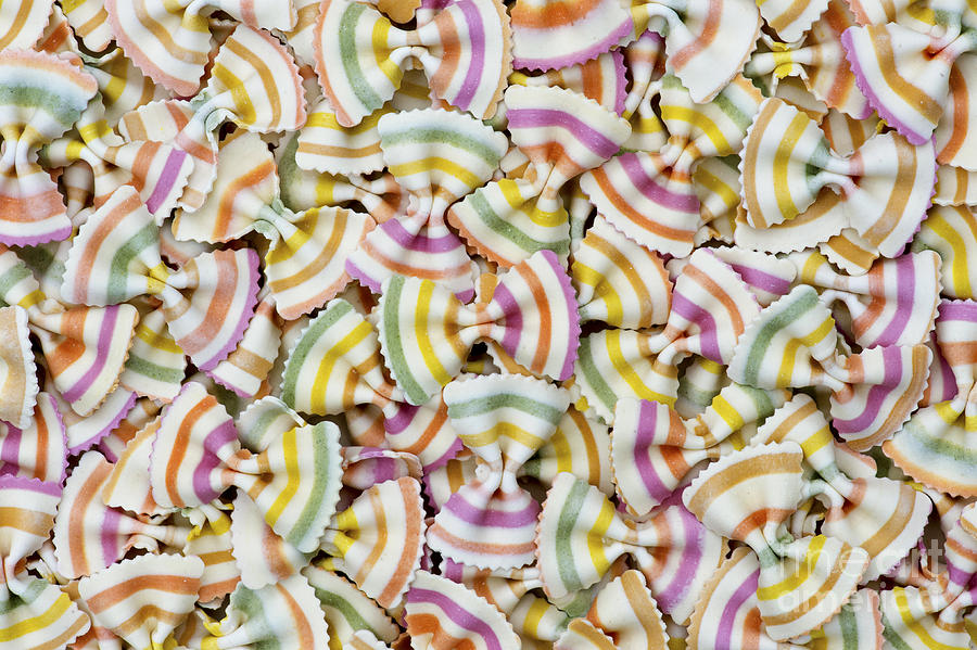 Colourful pasta pattern Photograph by Tim Gainey